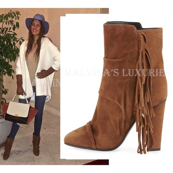 GIUSEPPE ZANOTTI BOOTS ALABAMA ANKLE BOOTIES FRINGE SUEDE LEATHER - Picture 1 of 14